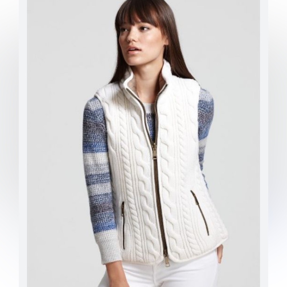 NWT  Auth BurberryBrit Crochet/Down Quitted Vest S